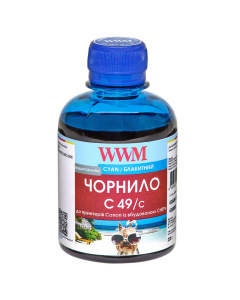 Чорнило WWM C49 Cyan для Canon 200г (C49/C) водорозчинне