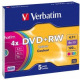 Диск Verbatim DVD+RW 4.7 GB/120 min 4x Slim 5шт (43297) Color
