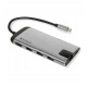 Концентратор USB-C Verbatim USB-C/3хUSB3.0/HDMI/SD/mSD/RJ45 (49142), Silver/Black (49142)