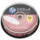 Диски DVD+R HP (69306 /DRE00060WIP-3) 8.5GB 8x DL IJ Pint, шпиндель, 10 шт (69306 /DRE00060WIP-3)