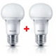 Комплект ламп светодиодных Philips LEDBulb E27 7-60W 230V 3000K A60 Essential (1+1) (8717943885312)