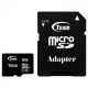 Карта памяти MicroSDHC  16GB UHS-I Class 10 Team Black + SD-adapter (TUSDH16GCL10U03) (TUSDH16GCL10U03)