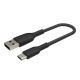 Кабель Belkin USB-A - USB-С, BRAIDED, 0.15m, black (CAB002BT0MBK)