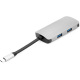 USB-хаб PowerPlant Type-C - HDMI 4K, USB 3.0, USB Type-C, RJ45 (CA911691)