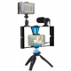 Комплект блогера Puluz PKT3023 4в1 (свет, крепление, держатель для телефона, микрофон) (PKT3023     )