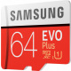 Карта памяти Samsung 64GB microSDXC C10 UHS-I U1 R100/W20MB/s Evo Plus V2 + SD адаптер (MB-MC64HA/RU)