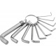 Набір ключів імбусових HEX 1.5-10 мм, CrV, 10 шт, нікельовані, на кільці,  SPARTA (MIRI112685)