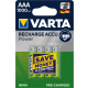Аккумулятор Varta RECHARGEABLE ACCU AAA 1000mAh BLI 4 NI-MH (READY 2 USE) (05703301404)