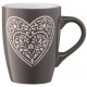 Чашка Ardesto Heart, 330 мл, темно-серая, керамика (AR3467DGR)