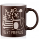 Чашка Ardesto Best friends, 330 мл, коричневая, керамика (AR3471BR)