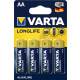 Батарейка Varta LONGLIFE AA BLI 4 ALKALINE (04106101414)