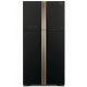 Холодильник Hitachi R-W610 верх. мороз./4 двери/ Ш855xВ1760xГ745/ 509л /A+ /Черный (стекло) (R-W610PUC4GBK)