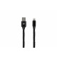 Кабель 2E Fur USB 2.4 to Lightning Cable, 1m, Black (2E-CCLAC-BLACK)