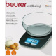 Весы Beurer кухонные с чашей, 3кг, емкость 1.2л, АААх2 в компл, стекло, черный (KS_25)