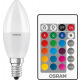 Лампа светодиодная Osram LED STAR Е14 5.5-40W 2700K+RGB 220V Р45 пульт ДУ (4058075144385)