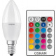 Лампа светодиодная Osram LED STAR Е14 5.5-40W 2700K+RGB 220V В35 пульт ДУ (4058075144309)