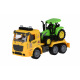 Машинка инерционная Same Toy Truck Тягач желтый с трактором со светом и звуком  (98-615AUt-1)