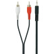 Кабель аудіо (jack 3.5мм-M/RCA-Mx2) Belkin 2м, Black/Чорний (F3Y110bf2M)