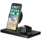 Бездротовий ЗП Belkin 2-in-1 Wireless Pad/Stand/Apple Watch, black (F8J234VFBLK-APL)