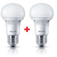 Комплект ламп світлодіодних Philips LEDBulb E27 5-40W 230V 3000K A60 Essential (1+1) (8717943885329)