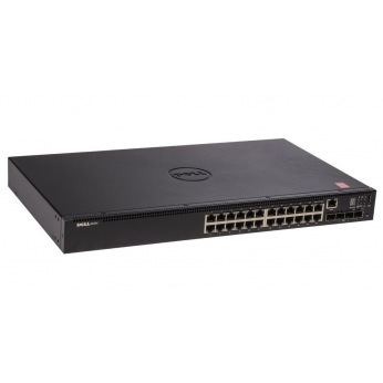 Комутатор Dell Networking N1524, 24x 1GbE + 4x 10G bE SFP+ fixed ports, Stacking, IO to PSUairflow DNN1524 (210-AEVX)