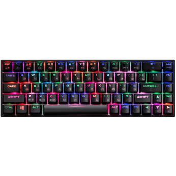 Клавиатура игровая 2E GAMING KG370 RGB 68key Gateron Blue Switch USB Black Ukr (2E-KG370UBK-BL)