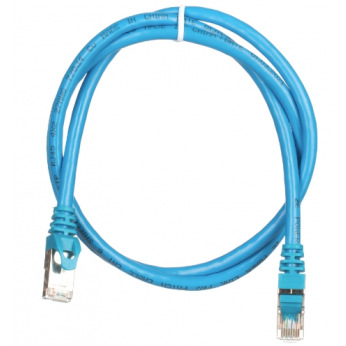 Патч-корд 2E Cat 6,S-FTP екран. фольга з обплетенням, RJ45, 4Х2 27AWG ,7/0.14 Cu, 1.00 m, PVC,Blue (2E-PC6SFTPCOP-100BL)