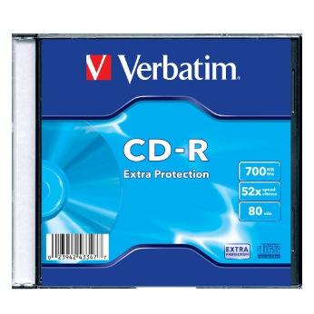 CD-R Verbatim (43347) 700MB 52x Slim, 1шт Extra (43347)