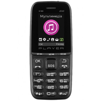 Мобильный телефон 2E S180 2021 Dual SIM без ЗУ Black (688130243377)
