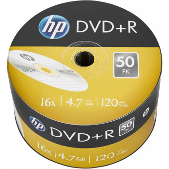 Диски DVD+R HP (69305 /DRE00070-3) 4.7GB 16x, без шпинделя, 50 шт (69305 /DRE00070-3)