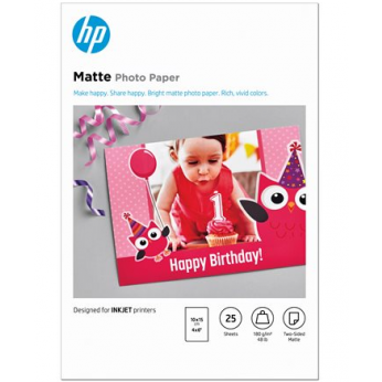 Фотобумага HP Matte Photo Paper 180 г/м кв, 10 x 15 см, 25л (7HF70A)