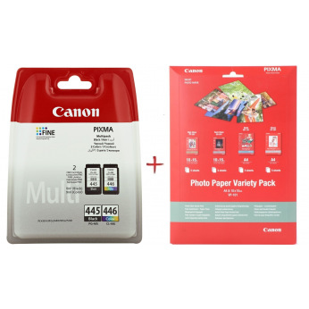 Картриджи Canon PG-445 Black, CL-446 Color + Фотобумага Canon VP101, A4 & 10 x15, 20л (8283B004-VP101)