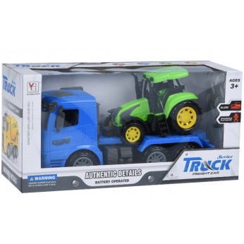 Машинка инерционная Same Toy Truck Тягач Синий с трактором 98-613Ut-2 (98-613UT-2*)