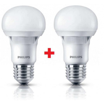 Комплект ламп светодиодных Philips LEDBulb E27 7-60W 230V 3000K A60 Essential (1+1) (8717943885312)