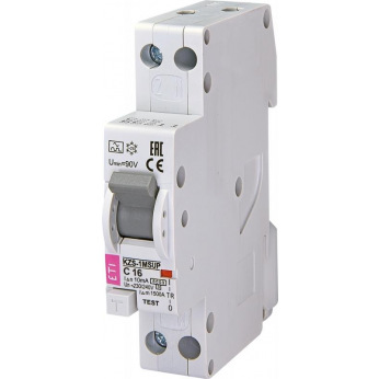 Диференційний автоматичний вимикач  ETI KZS 1M SUP C 16/0,01 тип A (6kA) (верхнє підключення) (2175854)