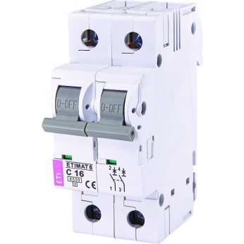 Автоматичний вимикач  ETI  ETIMAT 6  2p С 16А (6 kA) (2143516)