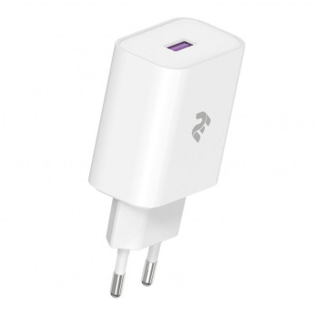 Сетевое ЗУ 2Е Wall Charger USB-A QC3.0 3A, Max 18W, white (2E-WC1USB18W-W)