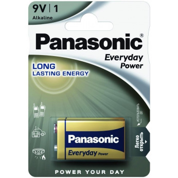 Батарейка Panasonic EVERYDAY POWER лужна 6LR61(6LF22, MN1604, MX1604) блістер, 1 шт. (6LR61REE/1B)