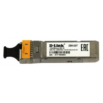 Модуль D-Link SFP DEM-330T 1port 1000BaseLX SM Fiber WDM (10км) (DEM-330T)