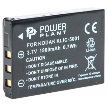 Аккумулятор PowerPlant Kodak KLIC-5001, DB-L50 1800mAh (DV00DV1151)