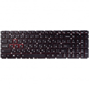 Клавиатура для ноутбука LENOVO Ideapad Y700, Y700-15ISK черный, подсветка (KB310764)