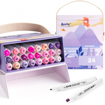 Спиртовые маркеры Arrtx Alp ASM-02PL 24 цвета, фиолетовые оттенки (LC302239    )
