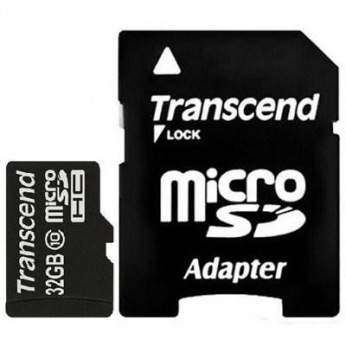 Карта памяти Transcend MicroSDHC 32GB (Class 10) + SD адаптер () (TS32GUSDHC10)