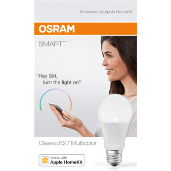 Лампа светодиодная Osram SMART LED Е27 9-60W 2700K+RGB 220V A60 Bluetooth (4058075816497)