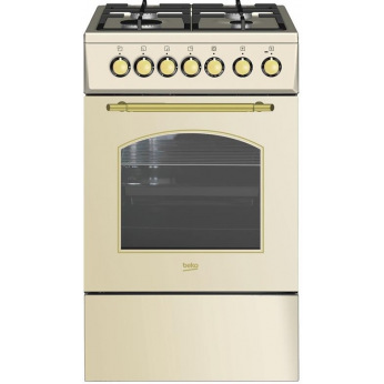 Плита комбинированная Beko  - 50х60 см/4 конфорки/чугун/55л/4 прогр./кремовый (CSS52125DCR)