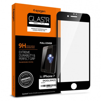 Захисне скло Spigen для iPhone SE/8/7 FC, Black (1 Pack) (042GL20425)