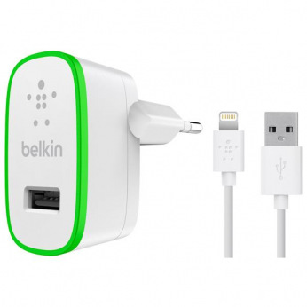 Сетевое ЗУ Belkin Home Charger 12W USB 2.4A, Lightning 1.2m, white (F8J125vf04-WHT)