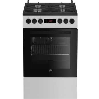 Плита комбинированная Beko  - 50х60 см/4 конфорки/чугун/55л/серебро (FSET52330GS)