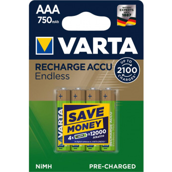 Аккумулятор VARTA RECHARGEABLE ACCU ENDLESS  AAA 750 mAh BLI 4 NI-MH (56673101404)