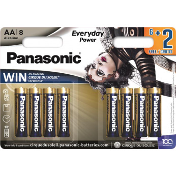 Батарейка Panasonic EVERYDAY POWER AA BLI 8 ALKALINE Cirque du Soleil (LR6REE/8B2FCDS)
